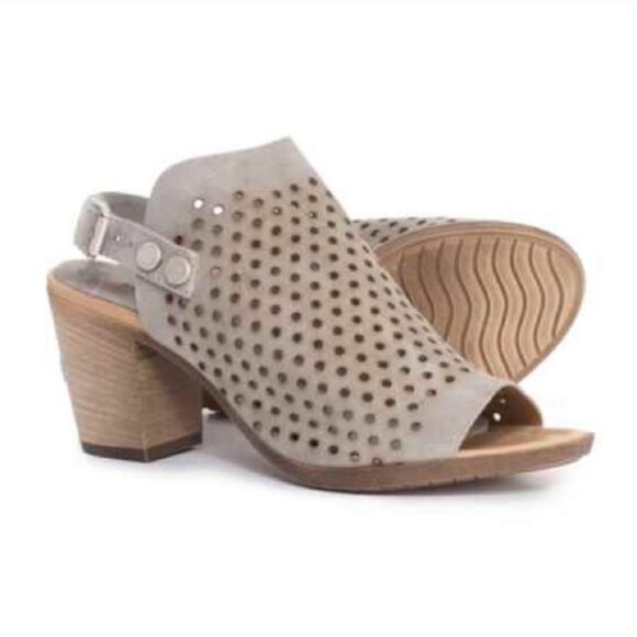 Anthropologie Sophia Milano Gray peep toe shoes Size 9 - Picture 1 of 10